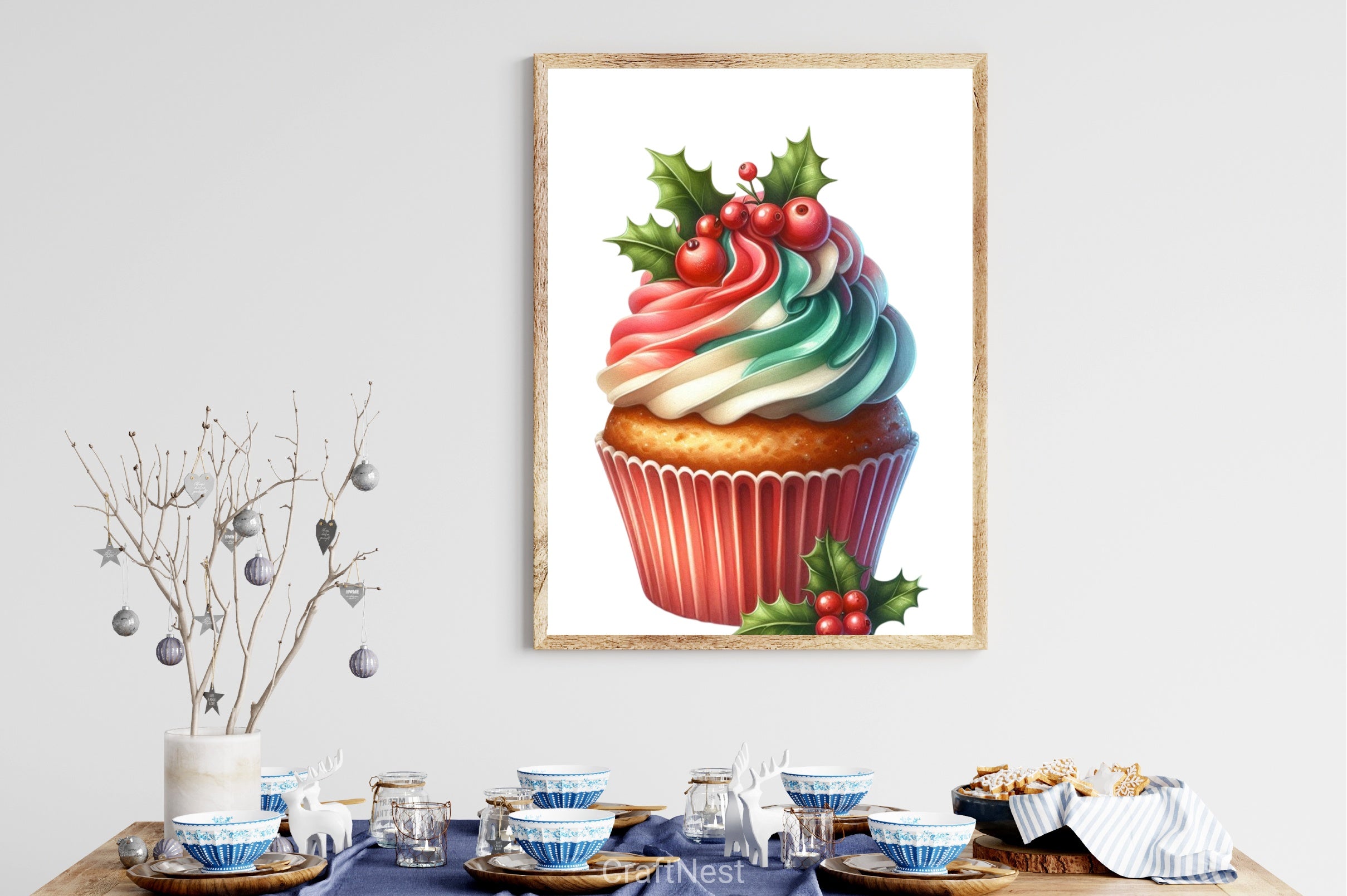 Christmas Cupcakes Clipart Bundle 1 - CraftNest - Digital Crafting and Art