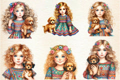 Caucasian Girls Clipart Bundle - CraftNest - Digital Crafting and Art