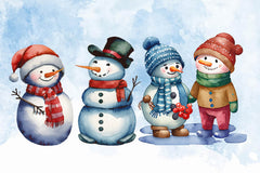 Snowman Family Christmas Clipart Bundle 1 - CraftNest - Digital Crafting and Art