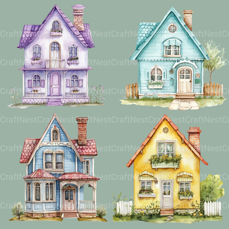 Houses Clipart Bundle 2 - CraftNest - Digital Crafting and Art