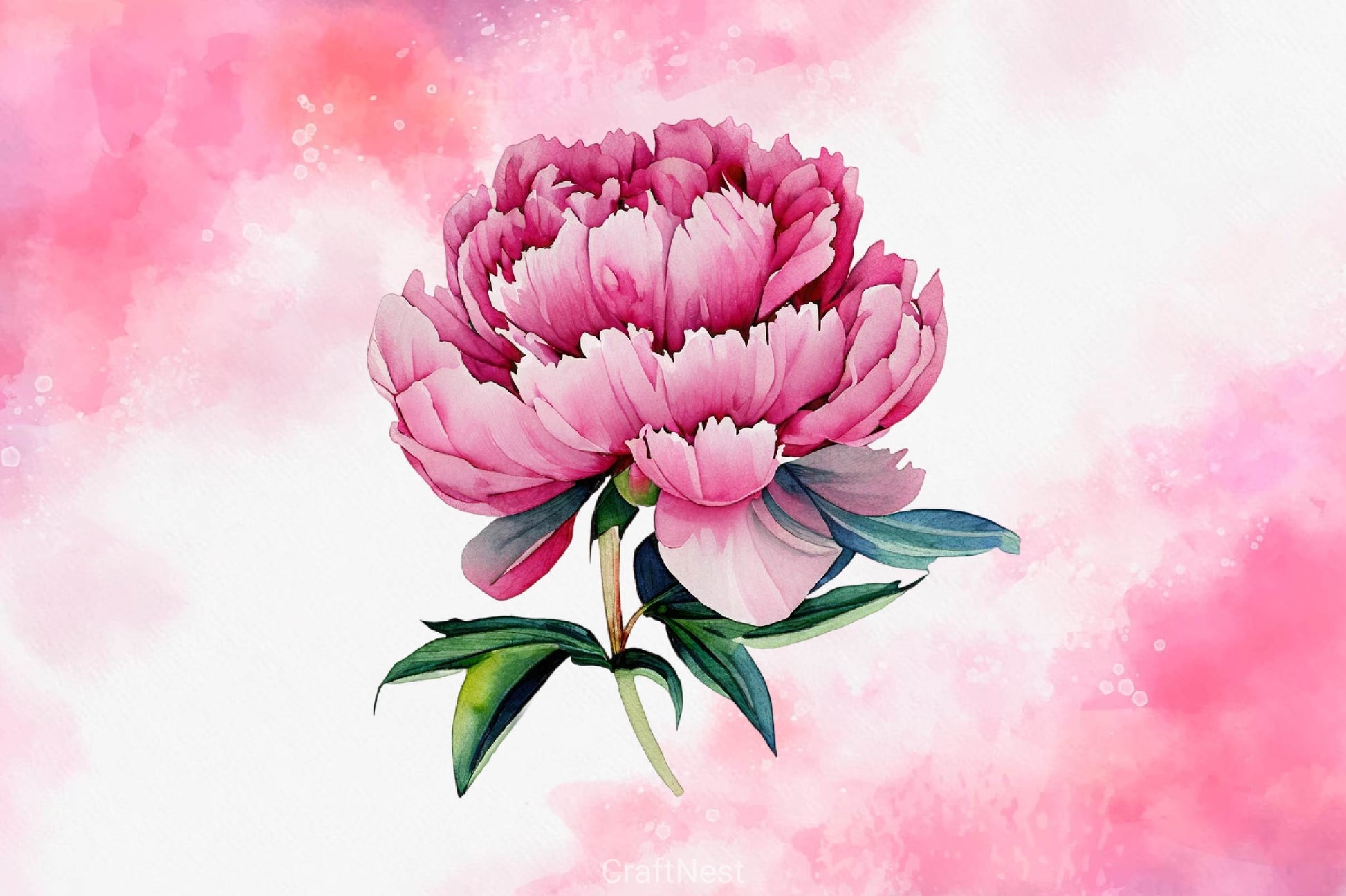 Pink Peony Set Clipart Bundle - CraftNest - Digital Crafting and Art