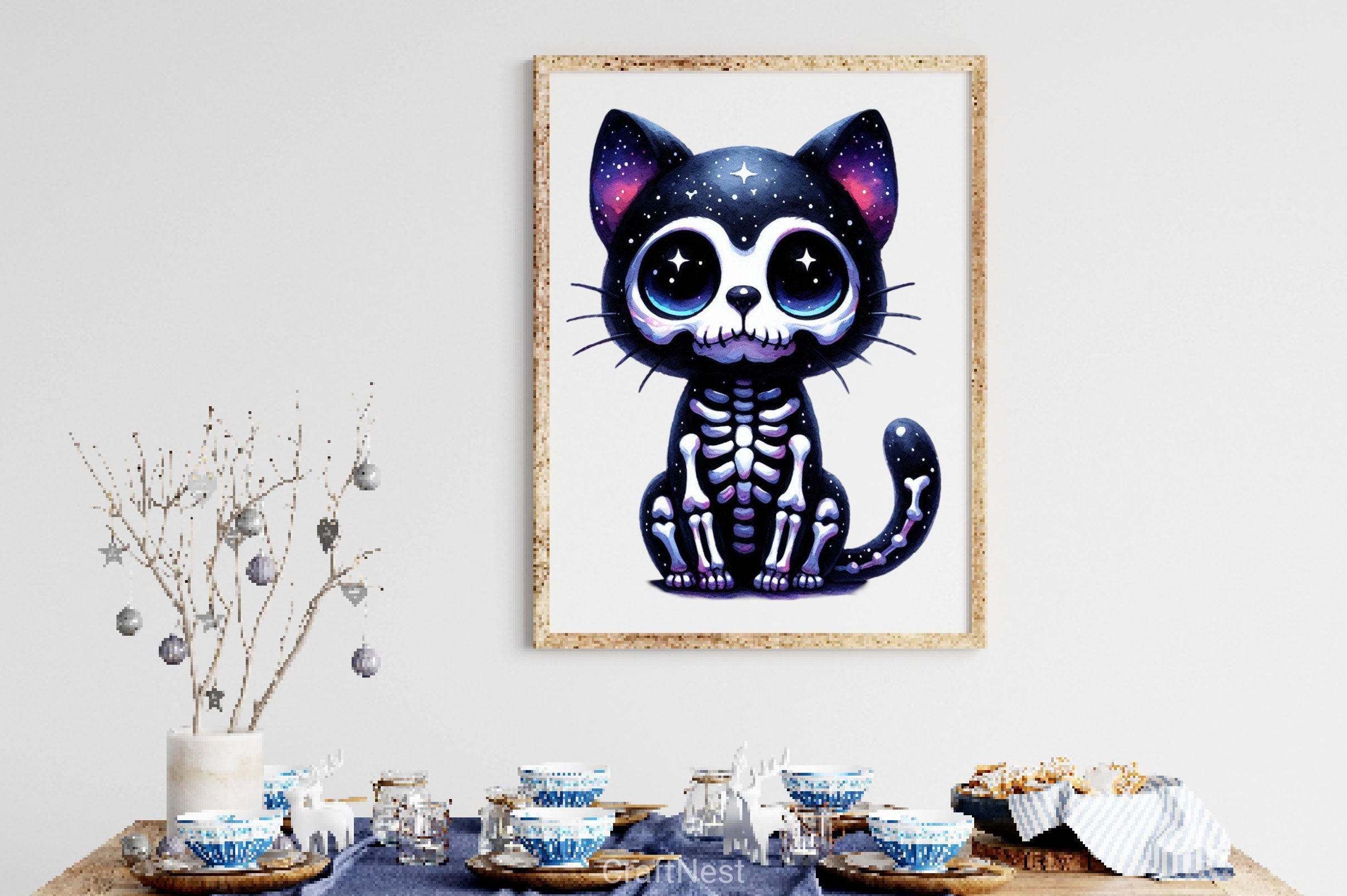 Skeleton Black Cat Clipart Bundle 2 - CraftNest - Digital Crafting and Art