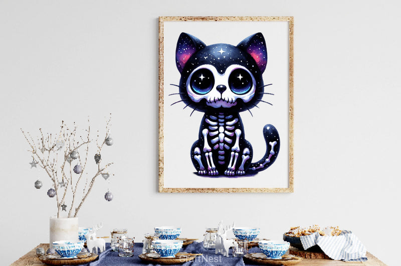 Skeleton Black Cat Clipart Bundle 2 - CraftNest - Digital Crafting and Art