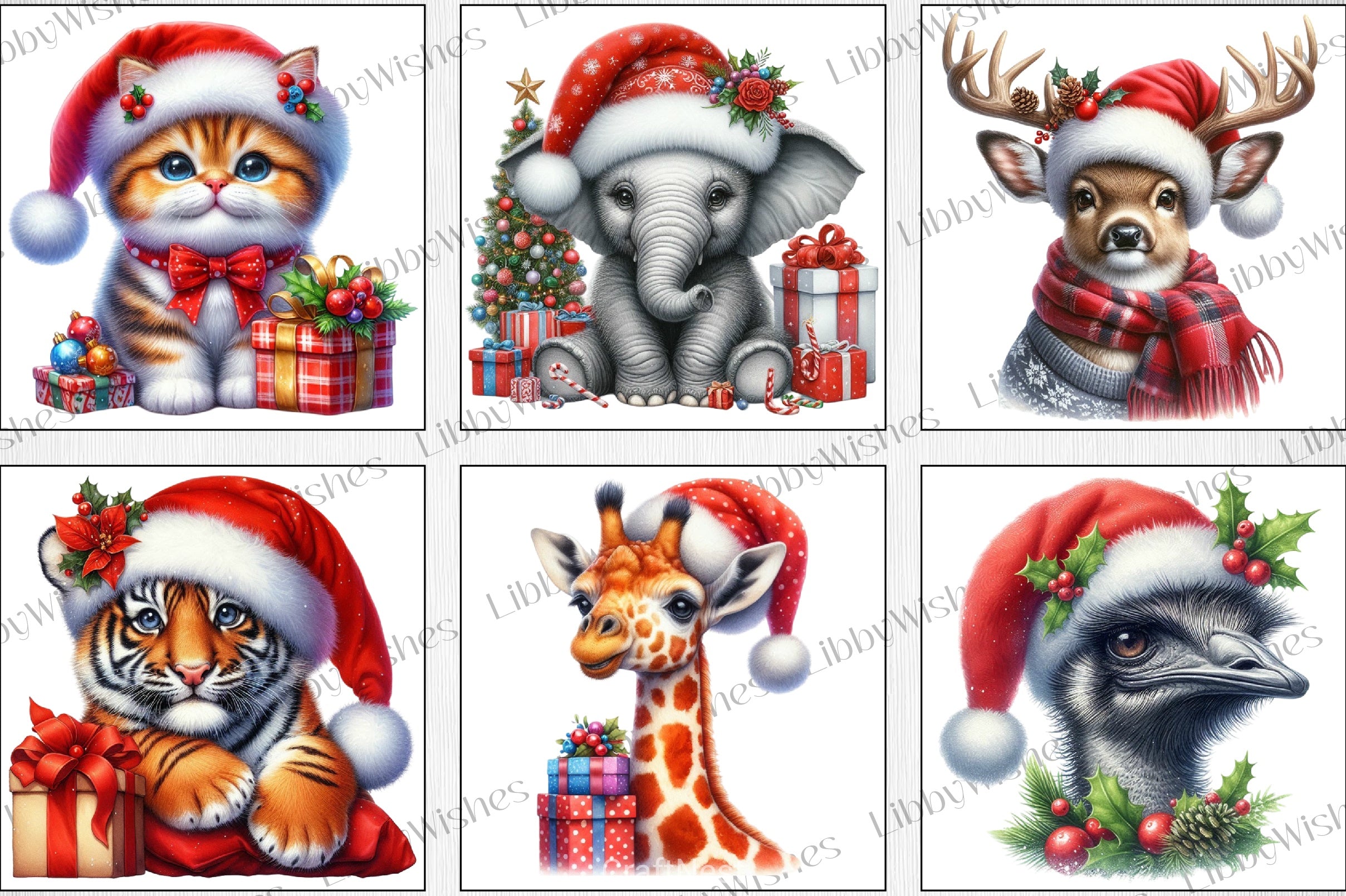 Christmas Animals Clipart Bundle - CraftNest - Digital Crafting and Art