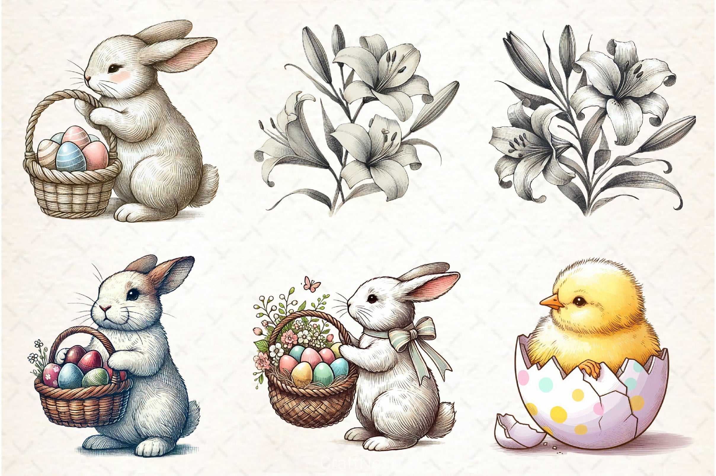 Happy Easter Clipart Bundle 5 - CraftNest - Digital Crafting and Art