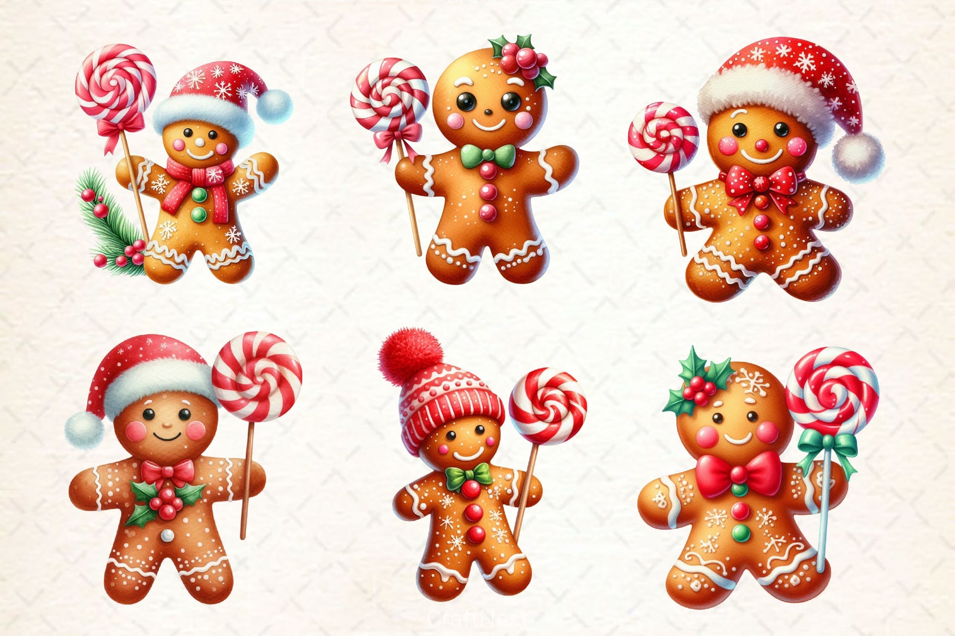 Christmas Gingerbread Man Clipart Bundle 3 - CraftNest - Digital Crafting and Art