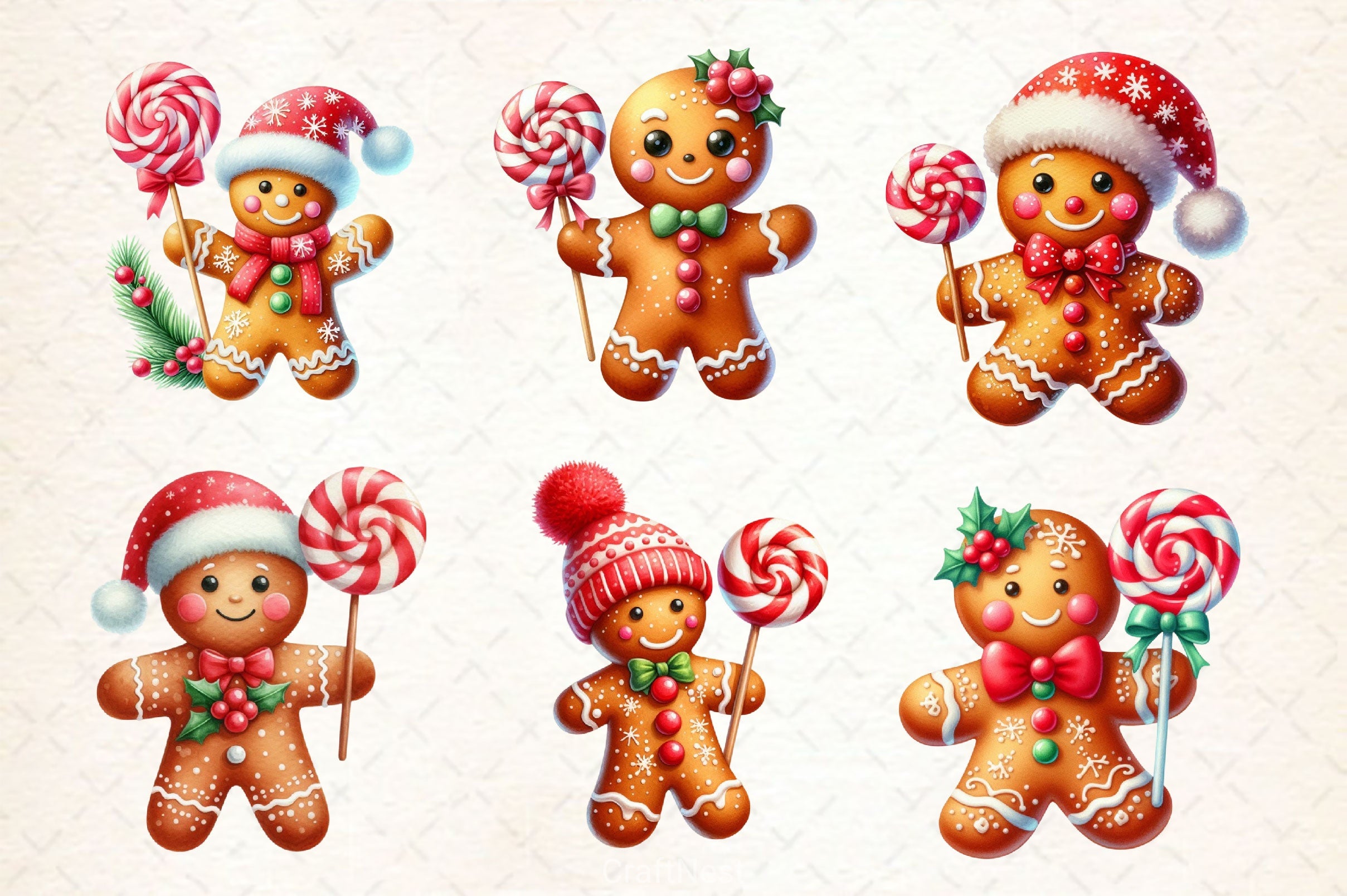 Christmas Gingerbread Man Clipart Bundle 3 - CraftNest - Digital Crafting and Art
