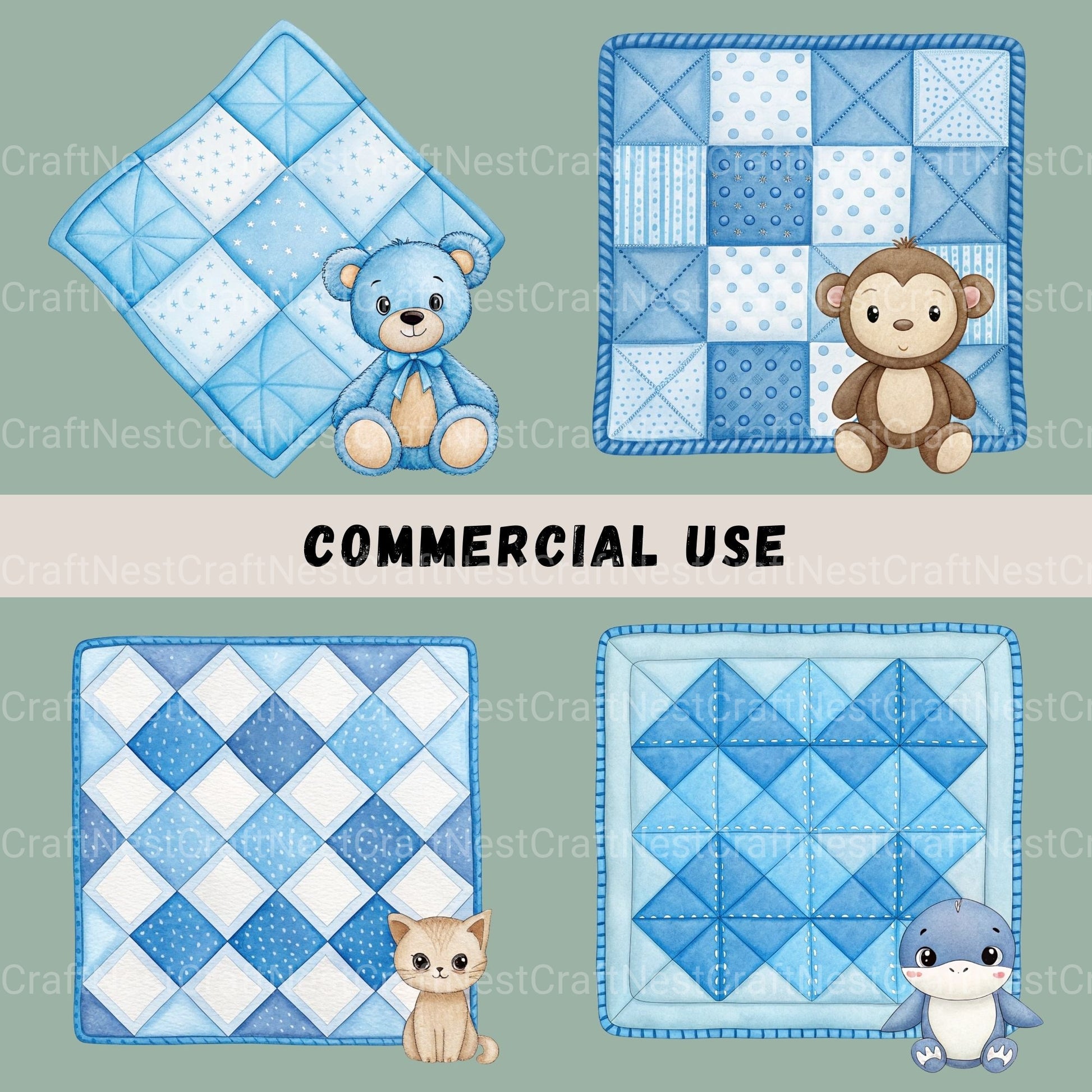 Quilt For Boys Clipart Bundle - CraftNest - Digital Crafting and Art