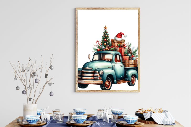 Christmas Truck Clipart Bundle 8 - CraftNest - Digital Crafting and Art