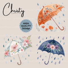 Umbrella Floral Clipart Bundle - CraftNest - Digital Crafting and Art