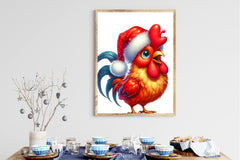 Christmas Rooster Santa Hat Clipart Bundle - CraftNest - Digital Crafting and Art