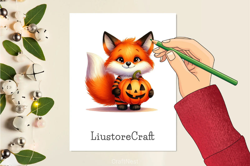 Halloween Fox Halloween Clipart Bundle - CraftNest - Digital Crafting and Art