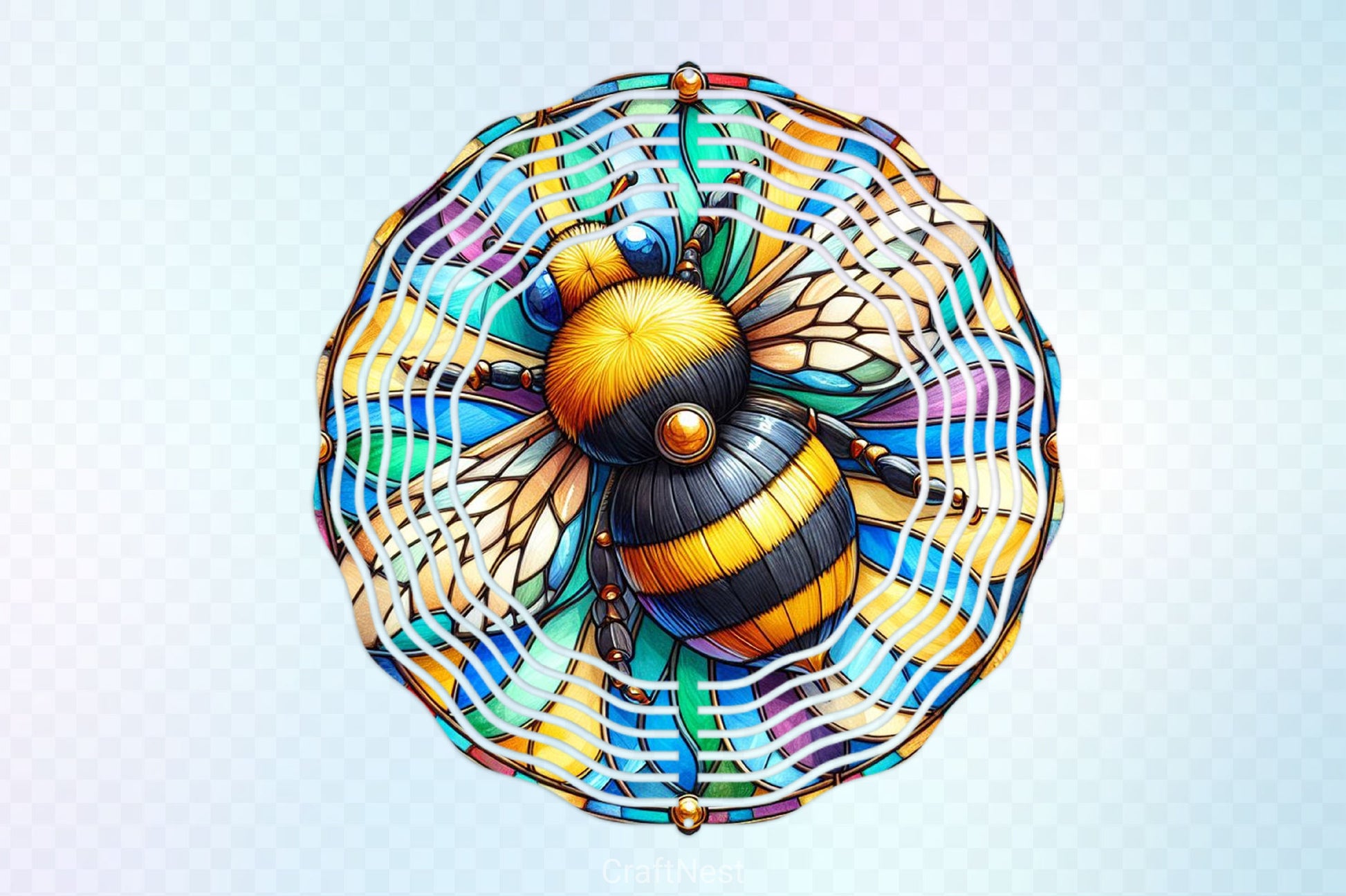 Stained Glass Bee Wind Spinner Clipart Bundle - CraftNest - Digital Crafting and Art