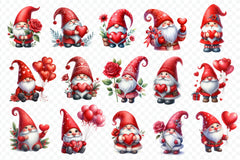 Valentines Gnomes Clipart Bundle - CraftNest - Digital Crafting and Art