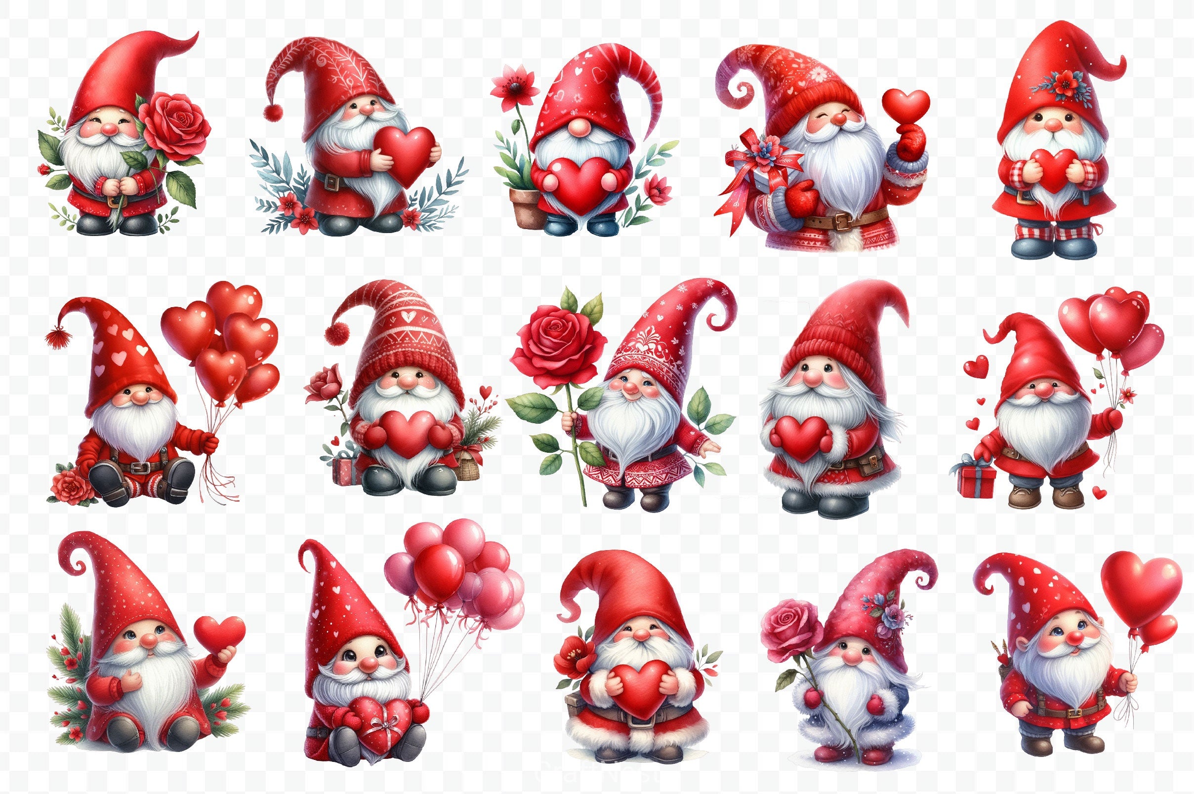 Valentines Gnomes Clipart Bundle - CraftNest - Digital Crafting and Art