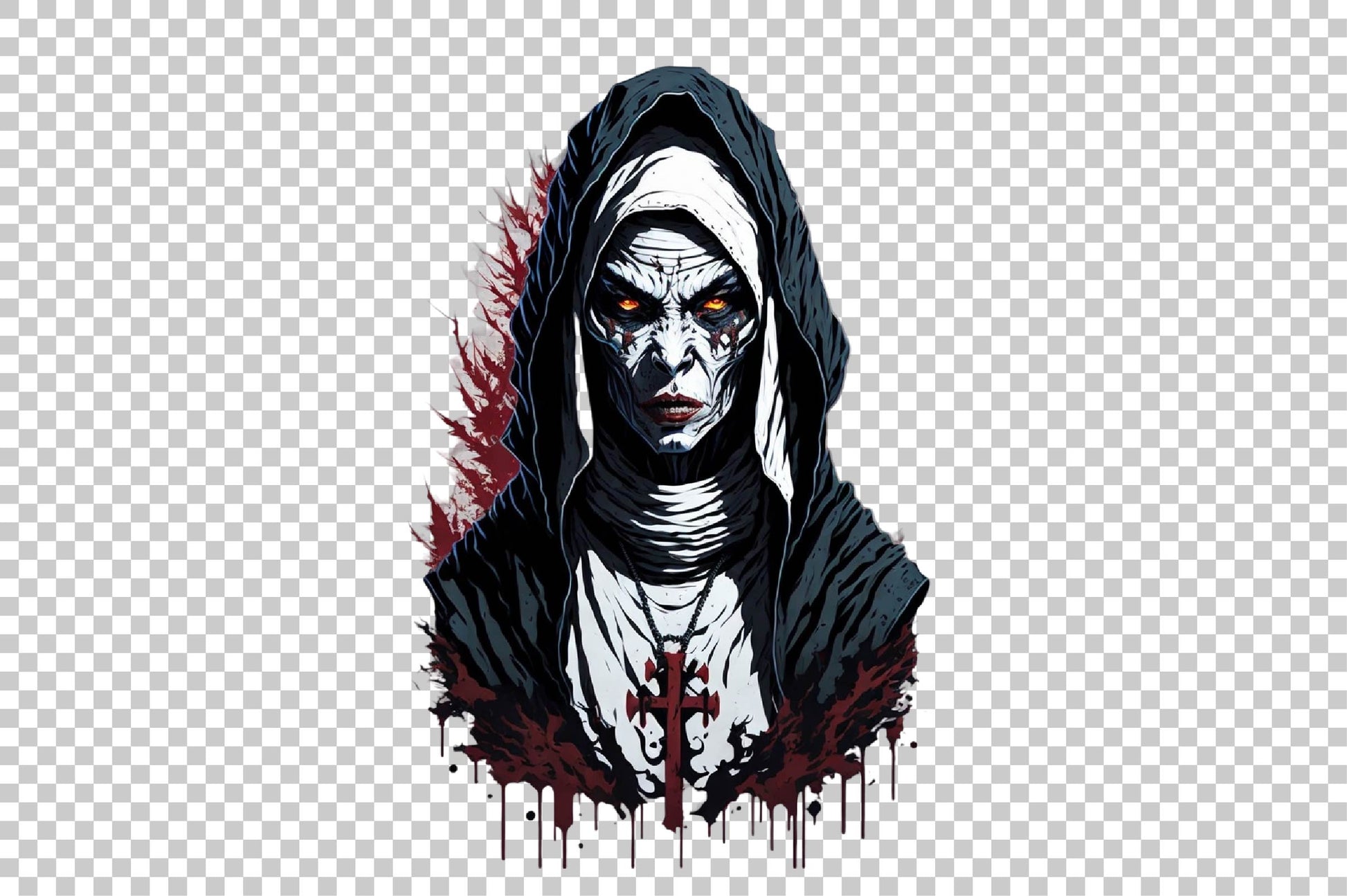 Scary Nun Halloween Clipart Bundle - CraftNest - Digital Crafting and Art