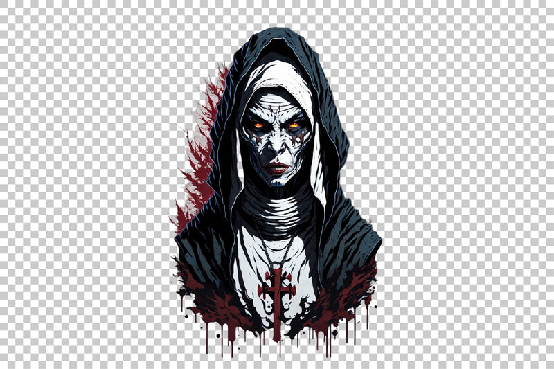 Scary Nun Halloween Clipart Bundle - CraftNest - Digital Crafting and Art