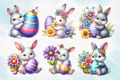 Easter Bunny With Egg Clipart Bundle 2 - CraftNest - Digital Crafting and Art