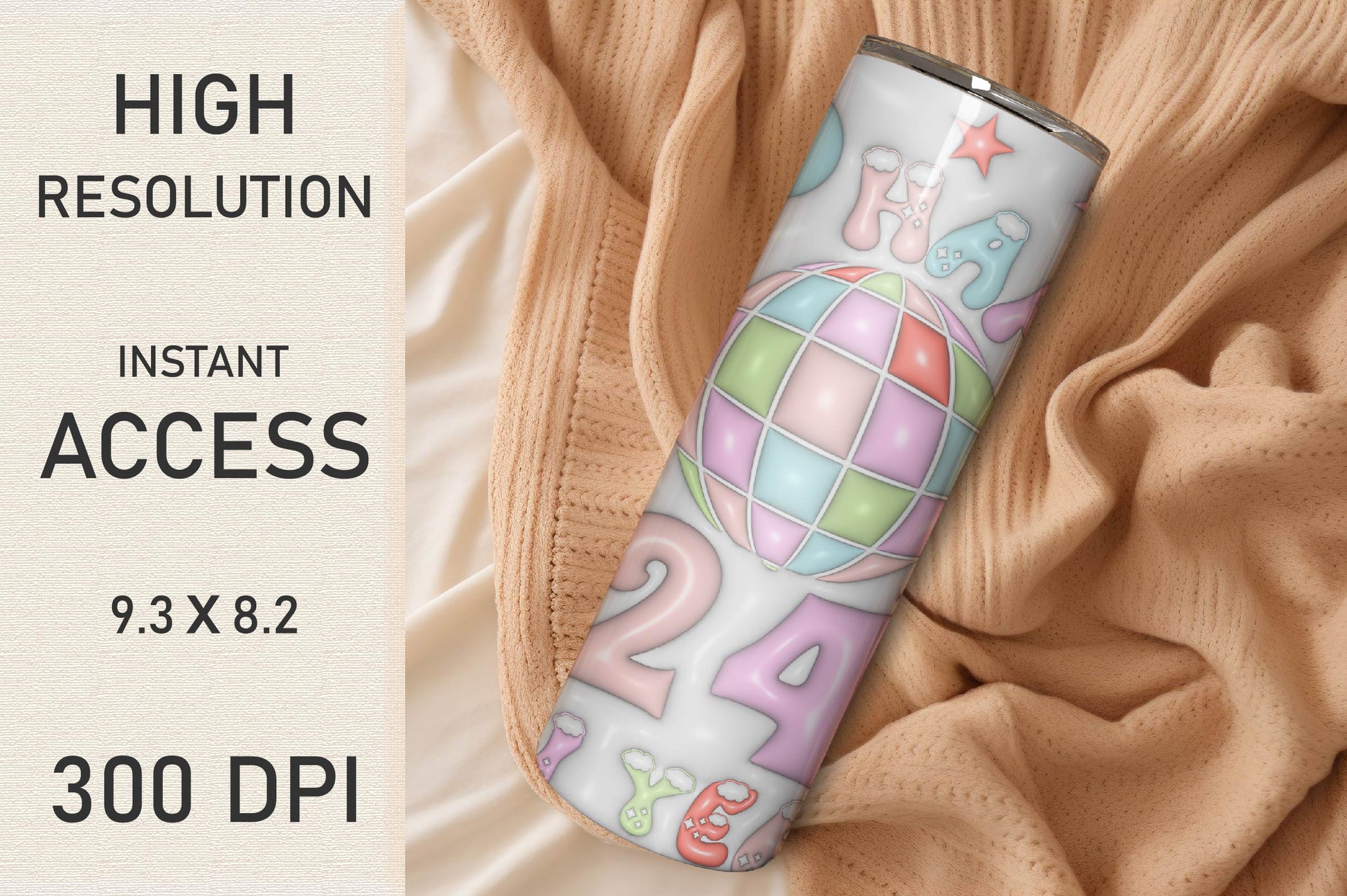 3D Inflated New Year Tumbler Bundle - CraftNest - Digital Crafting and Art