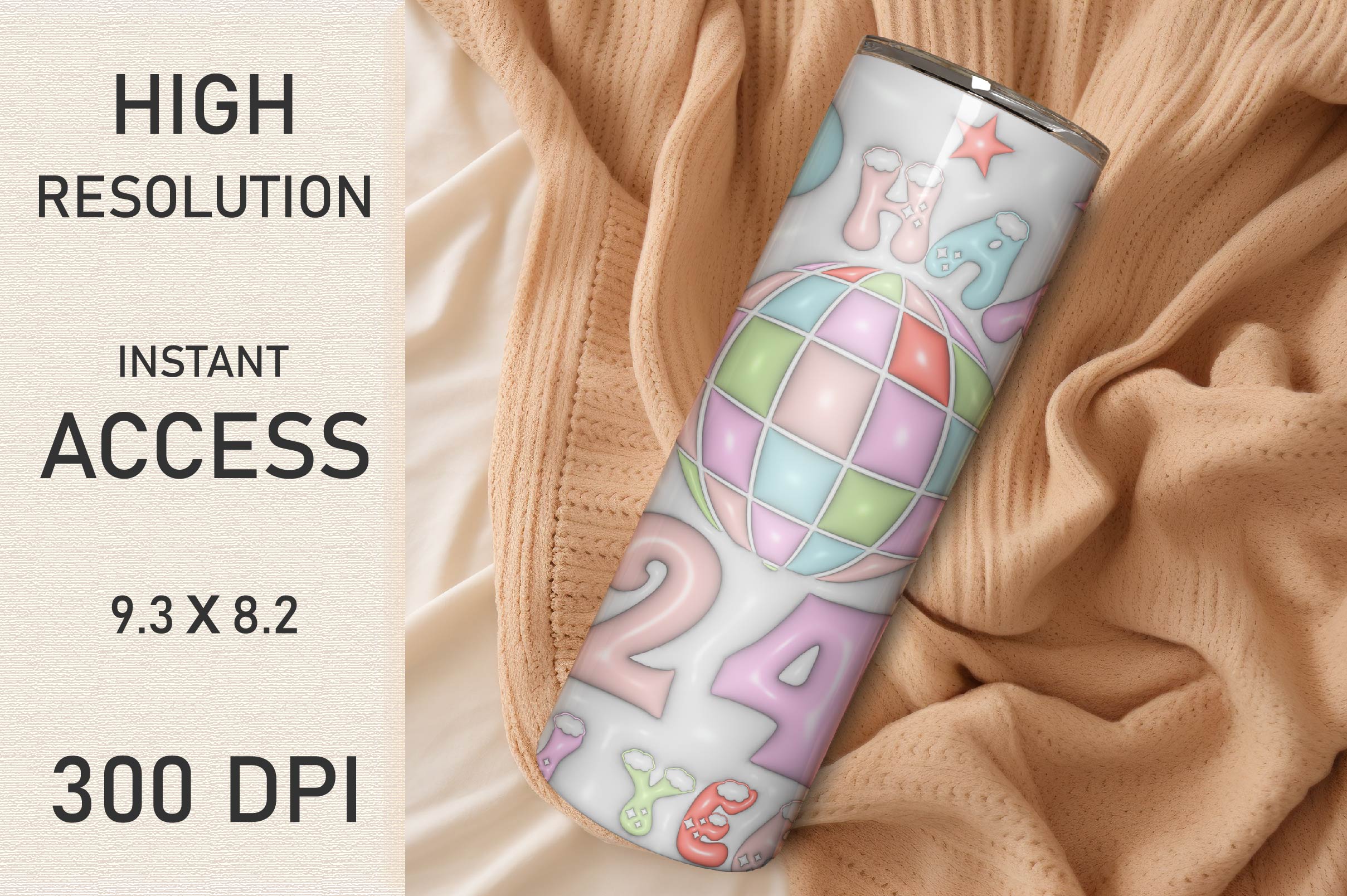 3D Inflated New Year Tumbler Bundle - CraftNest - Digital Crafting and Art