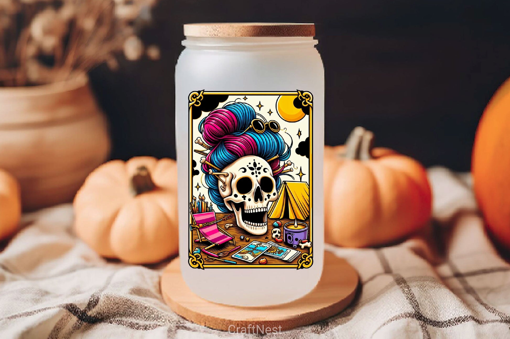 Skeleton Skull Messy Bun Mom Tarot Card Clipart Bundle - CraftNest - Digital Crafting and Art