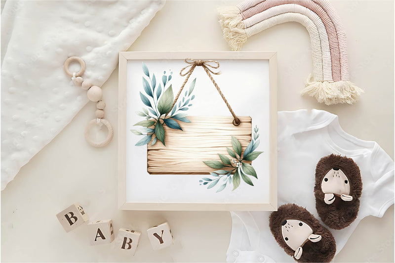 Floral Wood Signs Clipart Bundle - CraftNest - Digital Crafting and Art