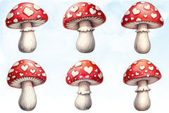 Valentine's Day Mushroom Clipart Bundle - CraftNest - Digital Crafting and Art