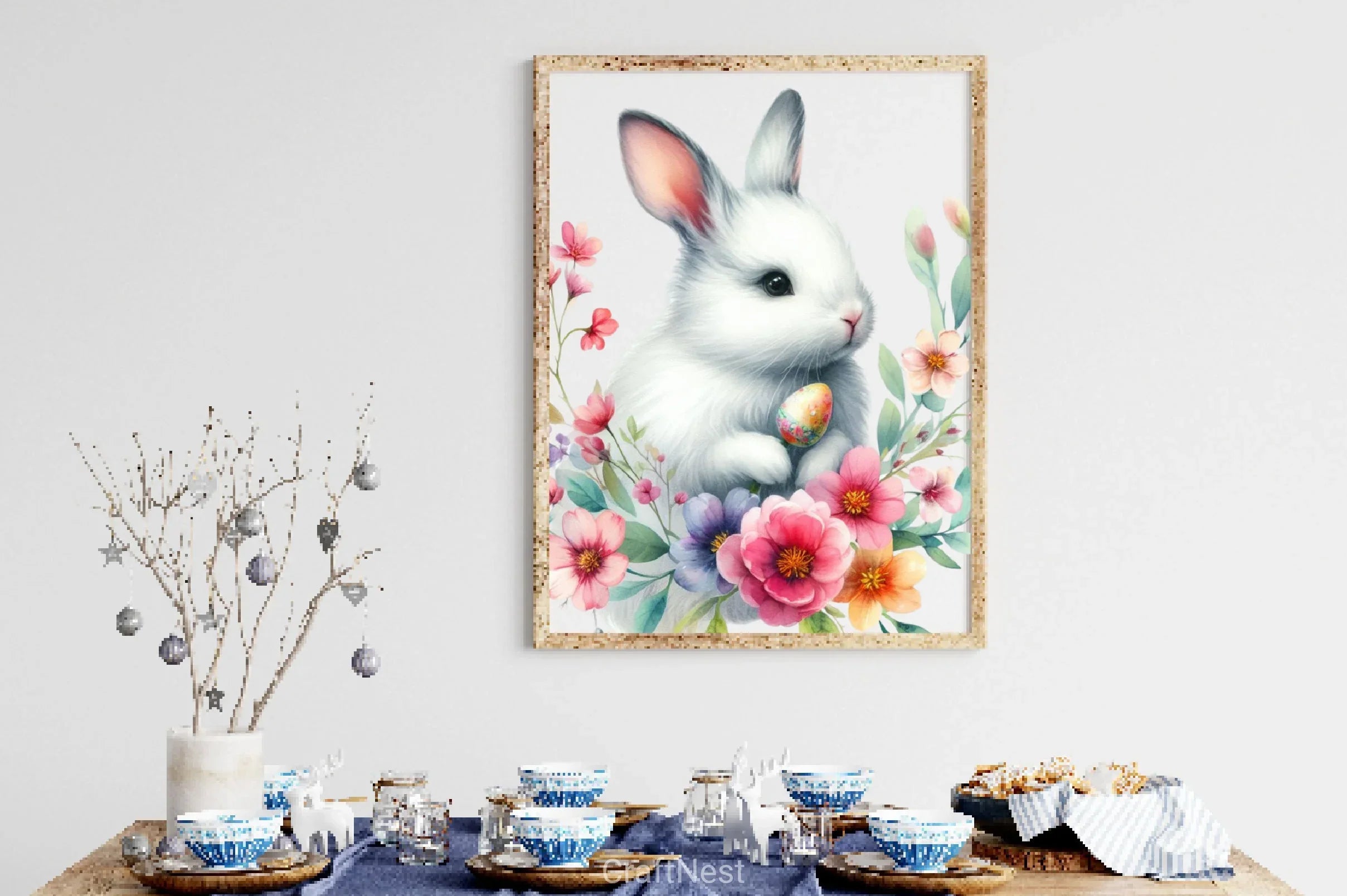 Flower Easter Bunny Clipart Bundle - CraftNest - Digital Crafting and Art