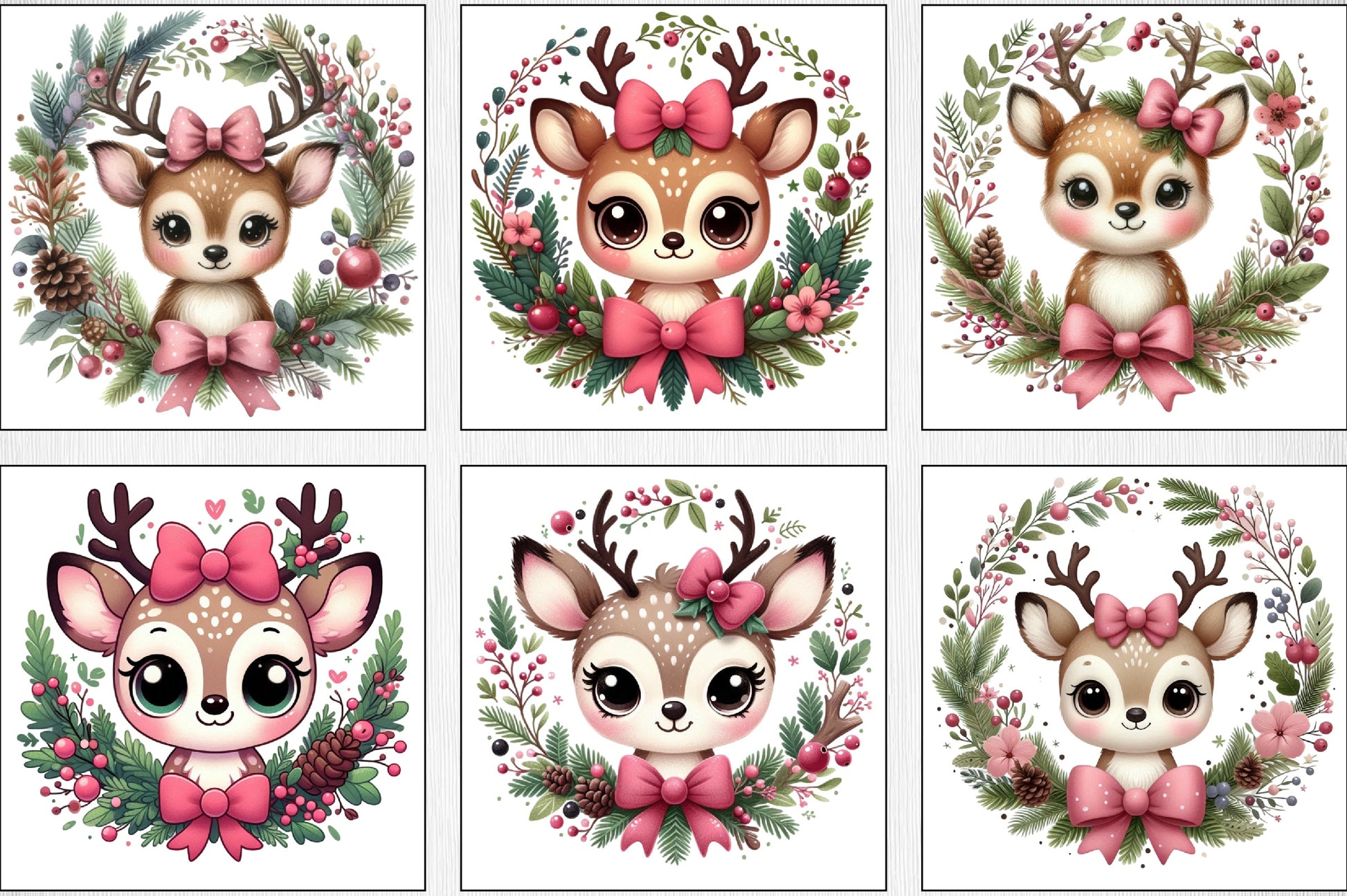 Christmas Reindeer Wreath Clipart Bundle - CraftNest - Digital Crafting and Art