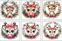 Christmas Reindeer Wreath Clipart Bundle - CraftNest - Digital Crafting and Art