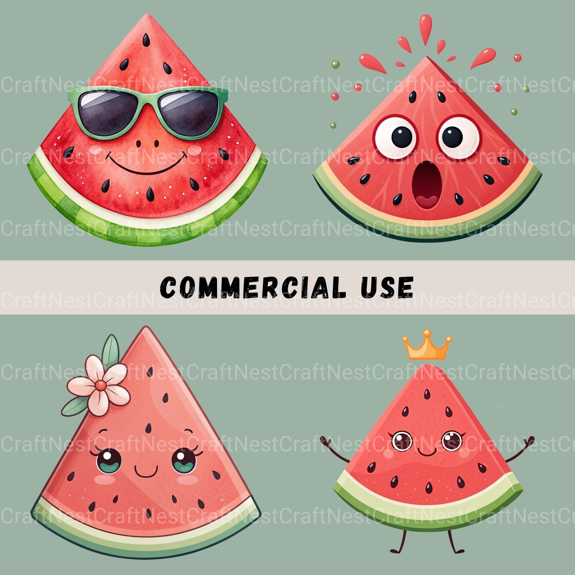 Watermelon Clipart Bundle - CraftNest - Digital Crafting and Art