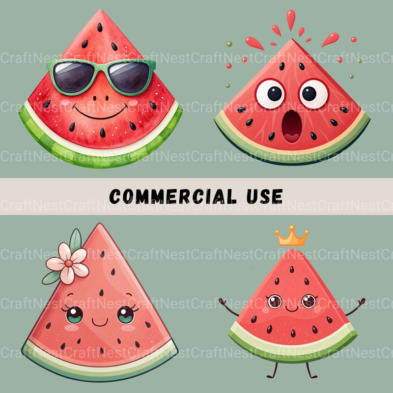 Watermelon Clipart Bundle - CraftNest - Digital Crafting and Art