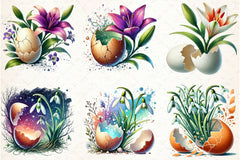 Spring Flower Easter Egg Clipart Bundle - CraftNest - Digital Crafting and Art