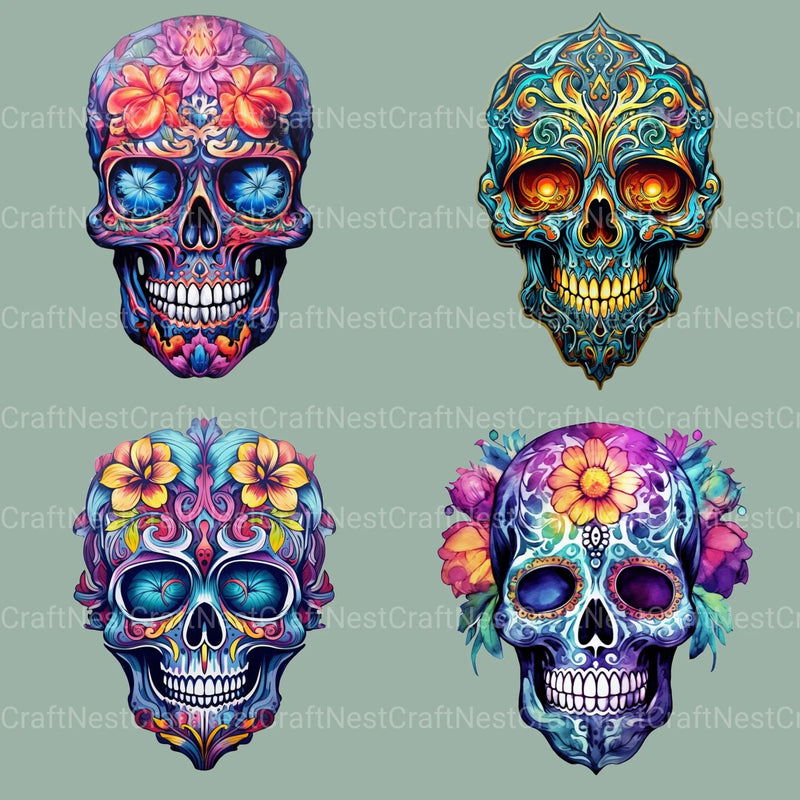 Skulls Ornamental Clipart Bundle - CraftNest - Digital Crafting and Art