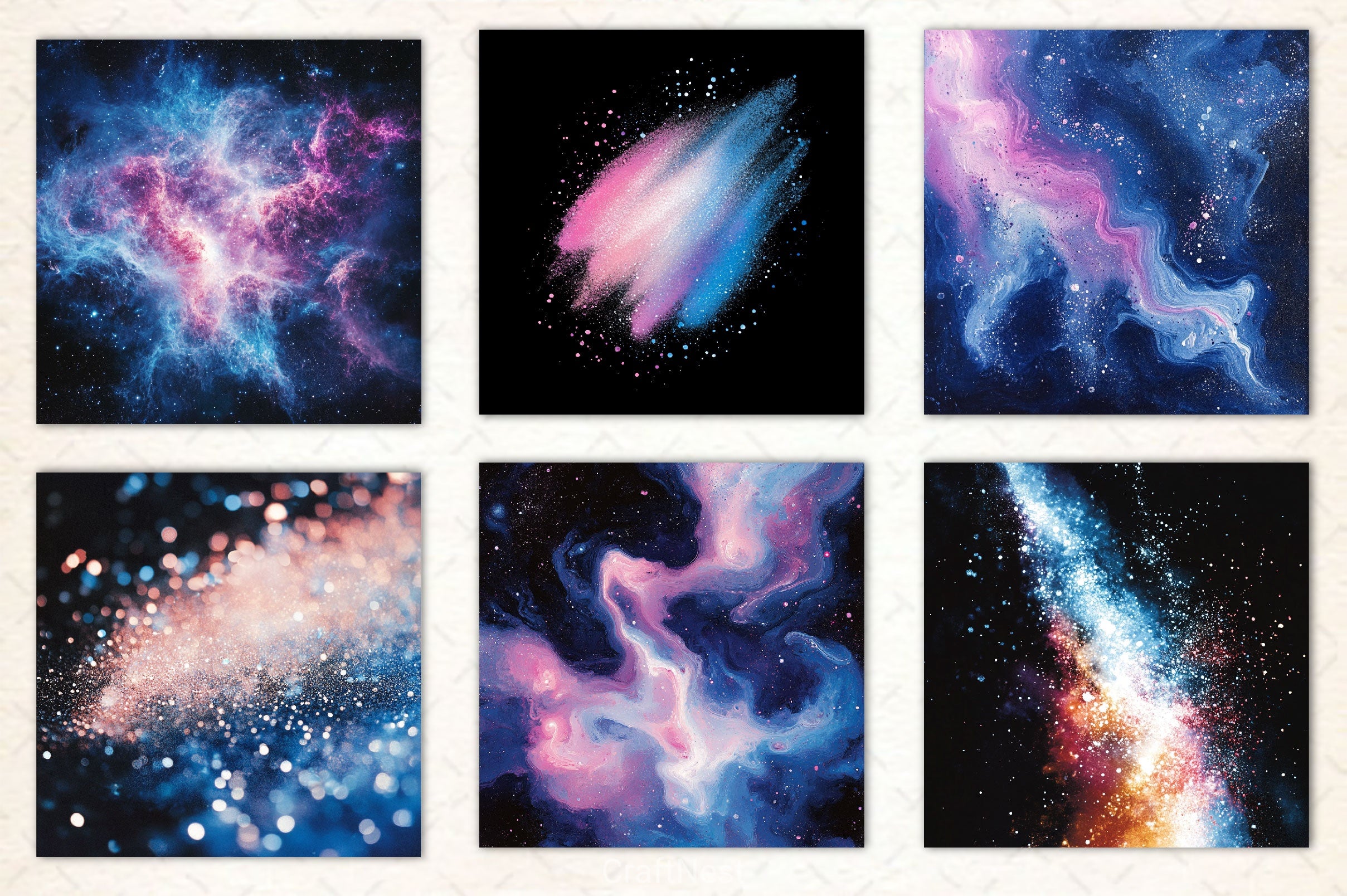 Painted Galaxy Digital Paper - CraftNest - Digital Crafting and Art