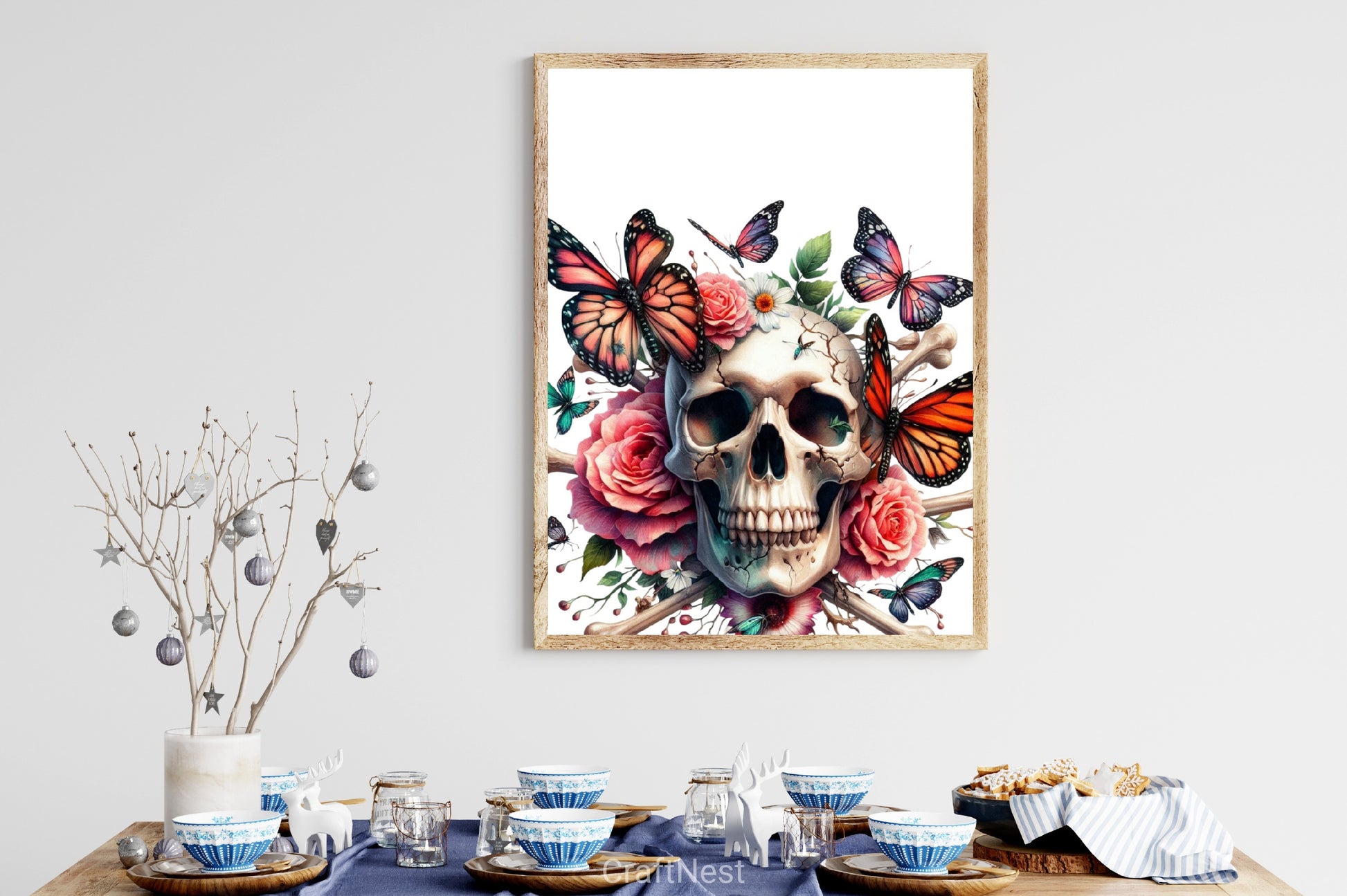 Floral Skull & Butterflies Clipart Bundle - CraftNest - Digital Crafting and Art