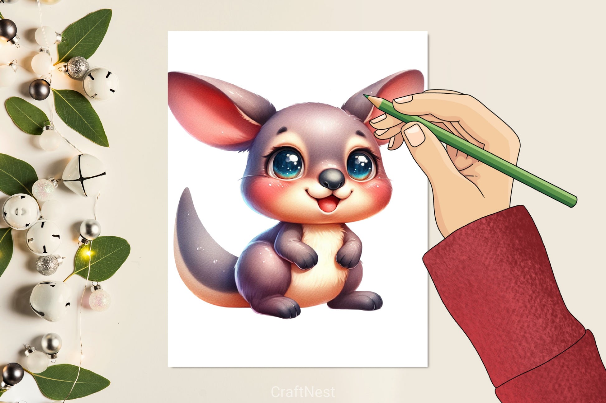 Cute Baby Kangaroo Clipart Bundle - CraftNest - Digital Crafting and Art