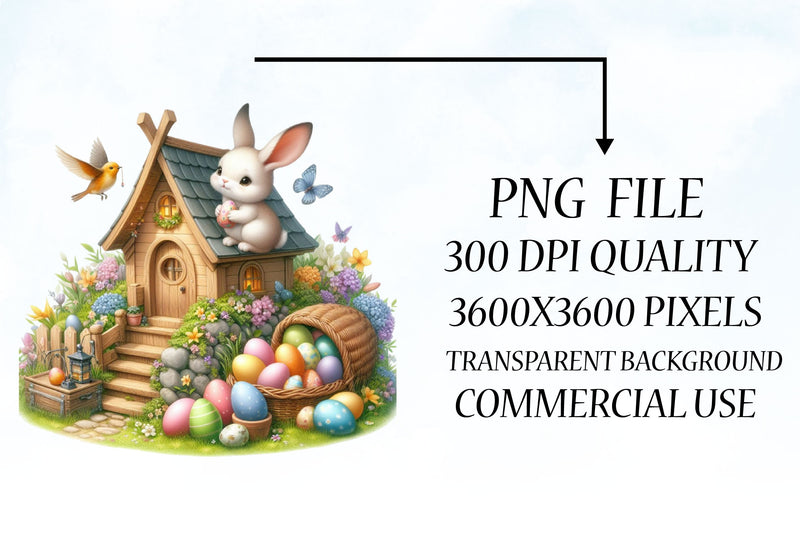 Easter Bunny House Clipart Bundle 2 - CraftNest - Digital Crafting and Art