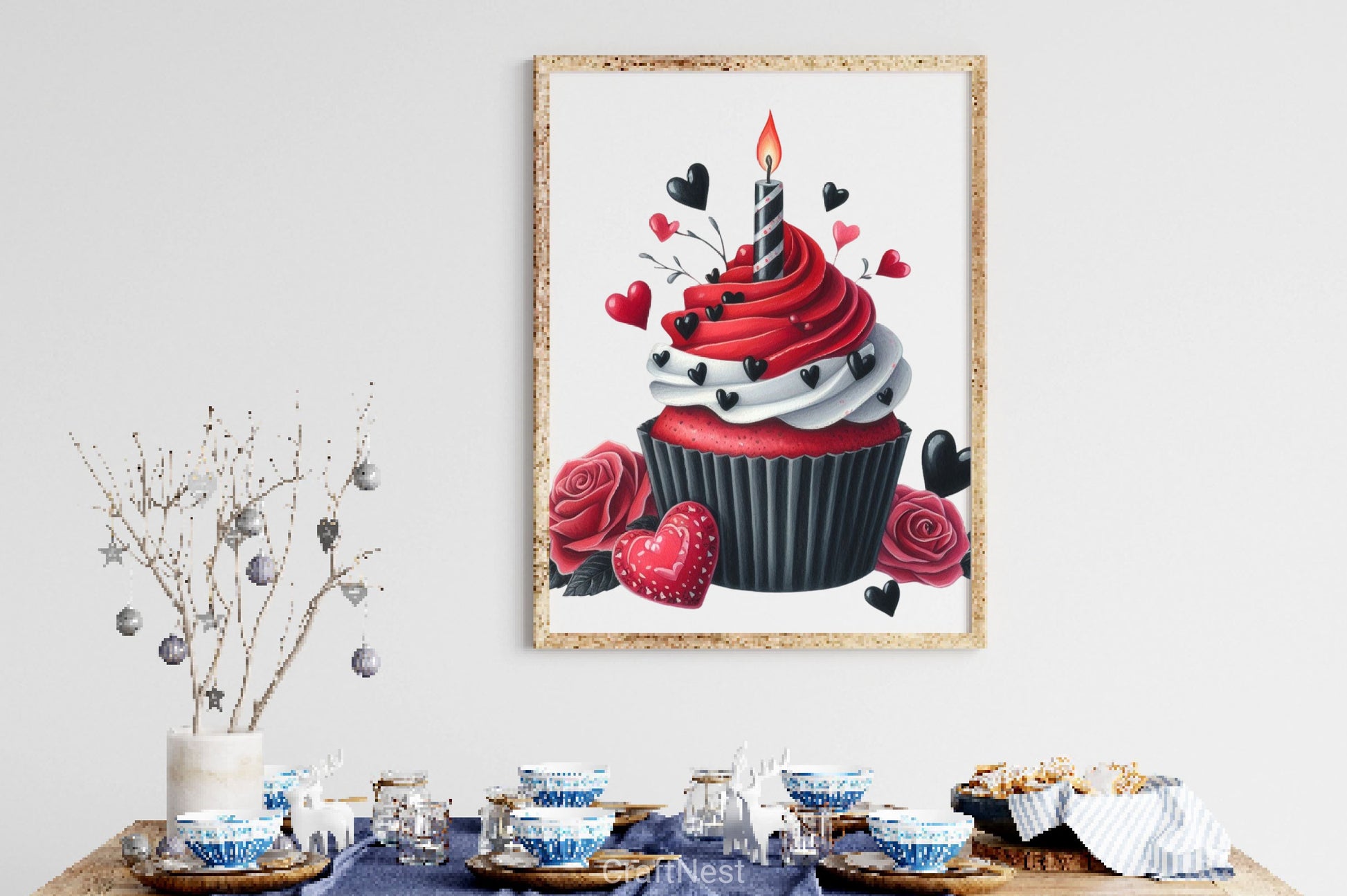 Valentine Gothic Cupcake Clipart Bundle - CraftNest - Digital Crafting and Art