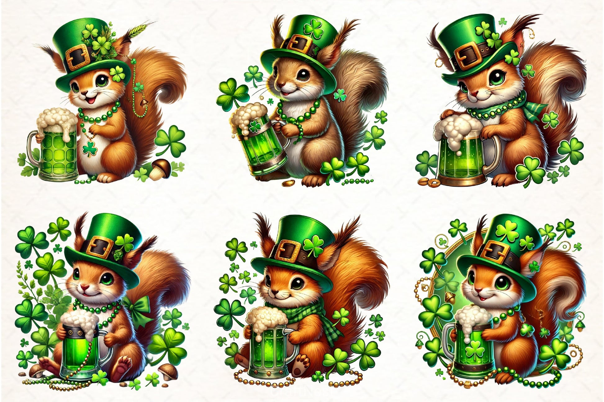 Cute Squirrel St. Patrick's Day Clipart Bundle - CraftNest - Digital Crafting and Art