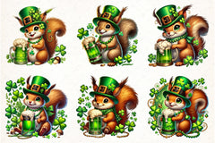 Cute Squirrel St. Patrick's Day Clipart Bundle - CraftNest - Digital Crafting and Art