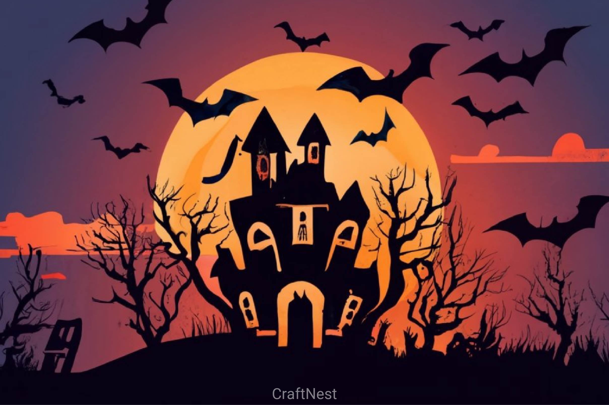 Scary Halloween Background Clipart Bundle 2 - CraftNest - Digital Crafting and Art