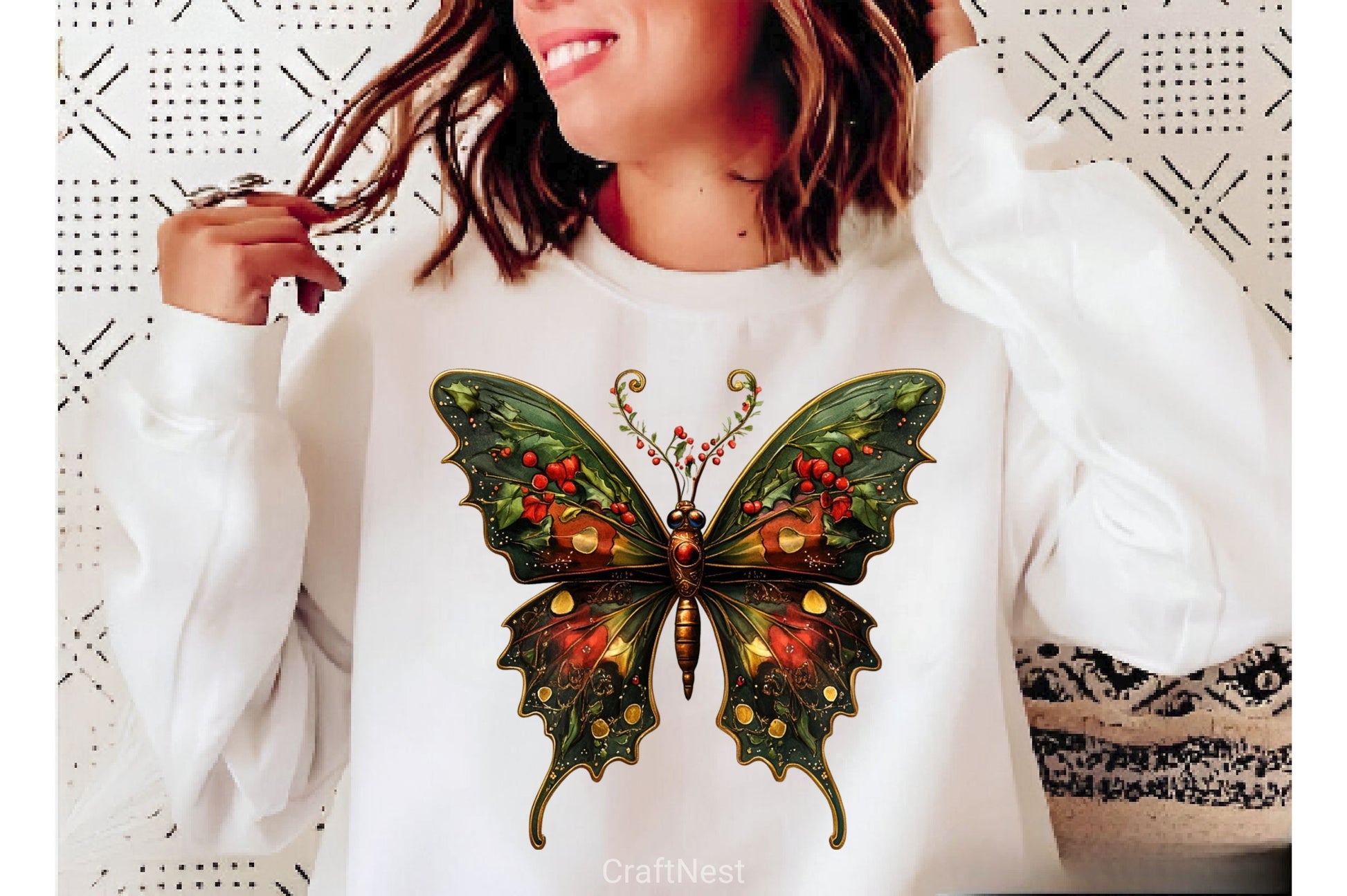 Christmas Butterfly Clipart Bundle 3 - CraftNest - Digital Crafting and Art