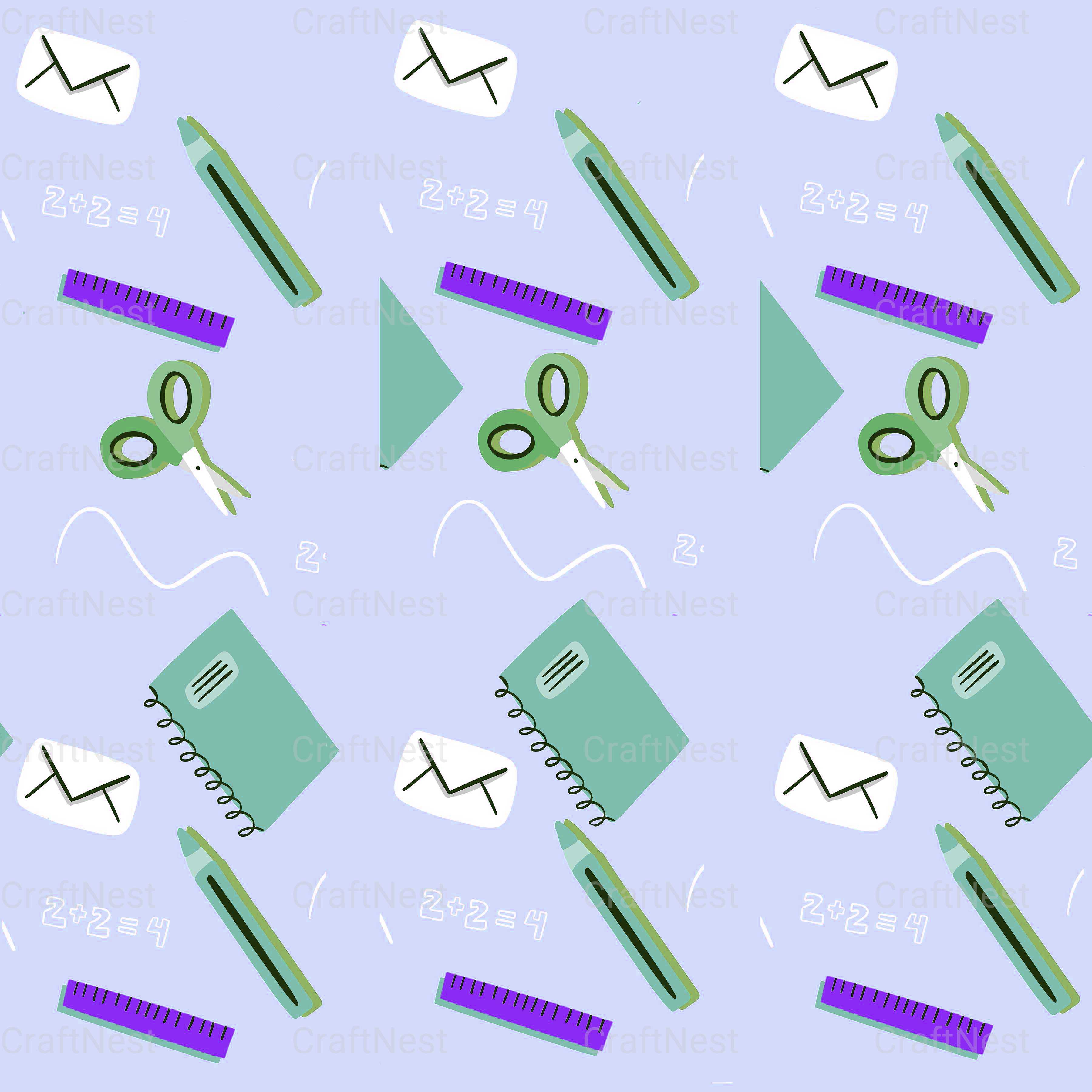 Back to School Blue Digital Paper - CraftNest - Digital Crafting and Art