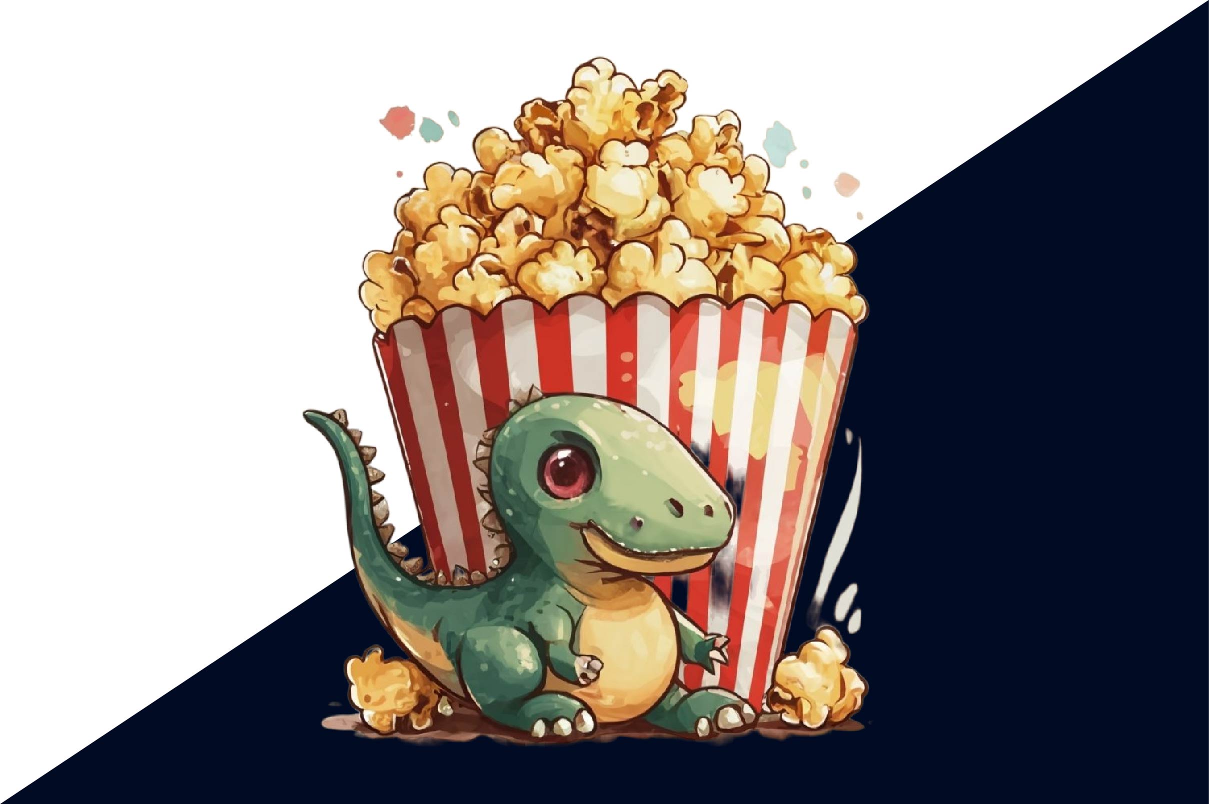 Cute Popcorn Dinosaur Fast Food Clipart Bundle - CraftNest - Digital Crafting and Art