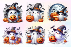 Halloween Cute Ghost Clipart Bundle 3 - CraftNest - Digital Crafting and Art