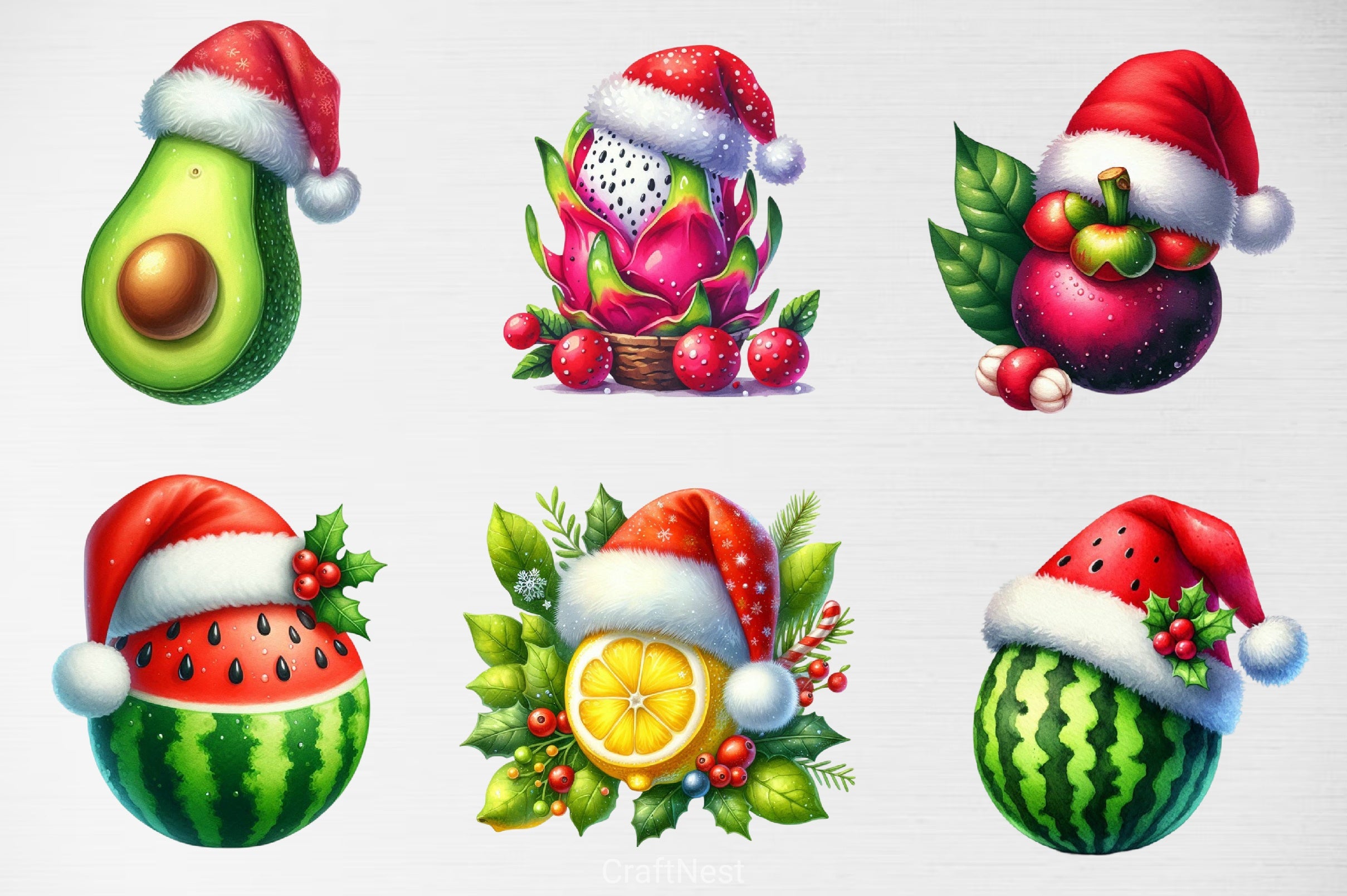 Christmas Fruit Clipart Bundle - CraftNest - Digital Crafting and Art