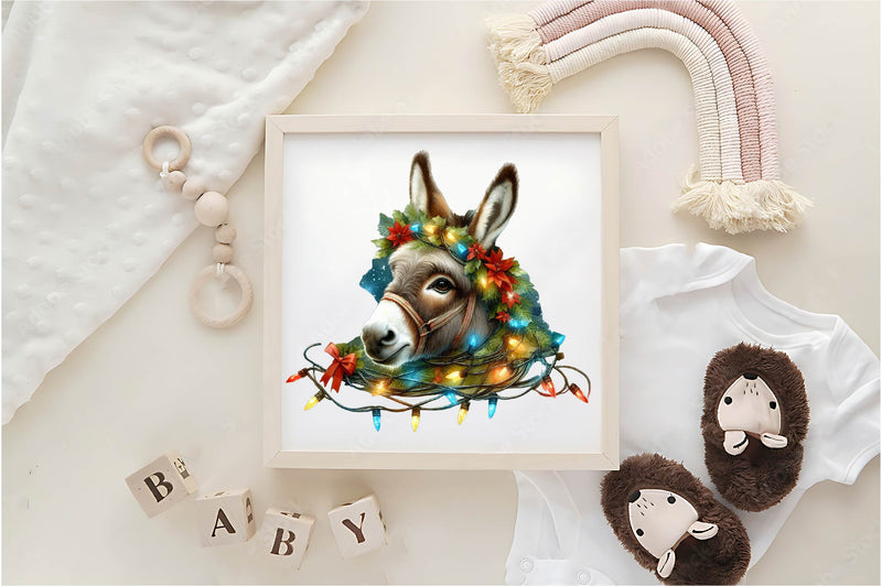 Christmas Donkey Clipart Bundle - CraftNest - Digital Crafting and Art