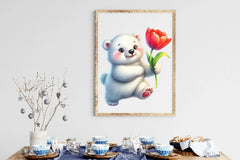 Cute Animals And Tulip Flower Clipart Bundle 3 - CraftNest - Digital Crafting and Art