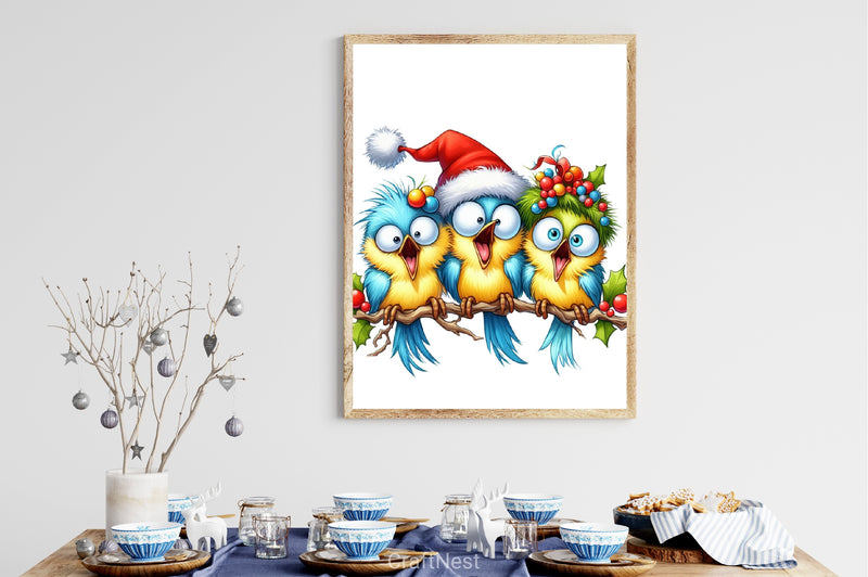 Christmas Funny Bird Clipart Bundle - CraftNest - Digital Crafting and Art